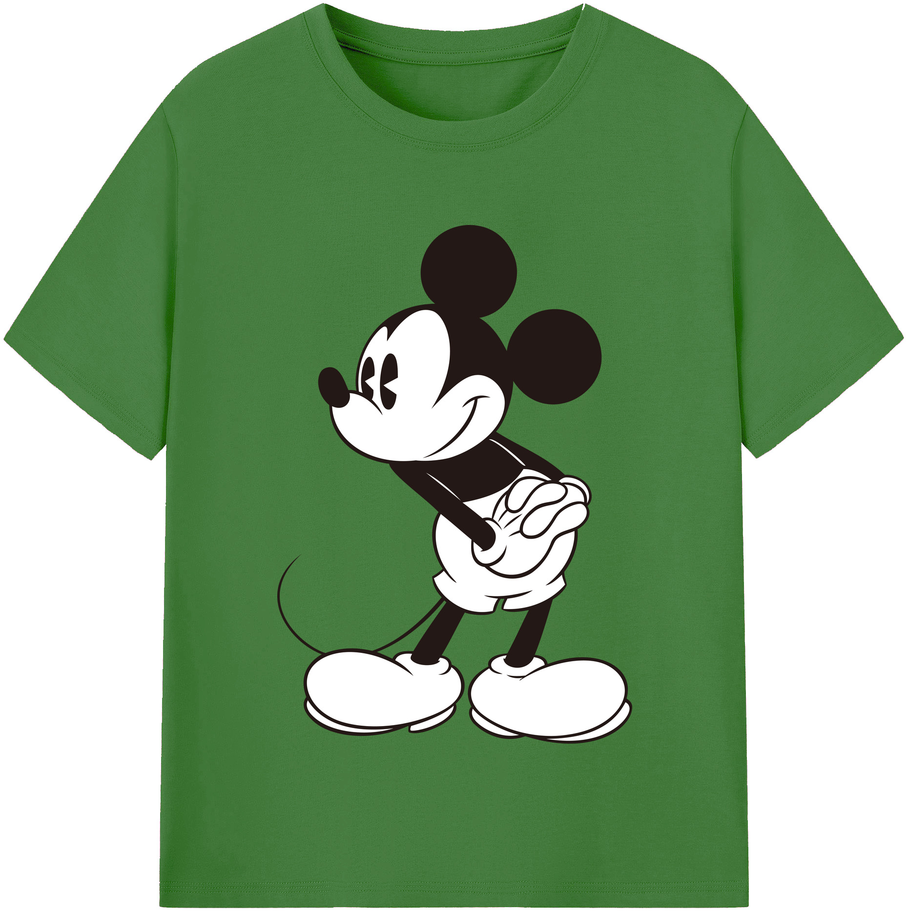 （画像用） ミッキーマウス Mickey Mouse レディースカジュアルプリントTシャツ（綿100％）